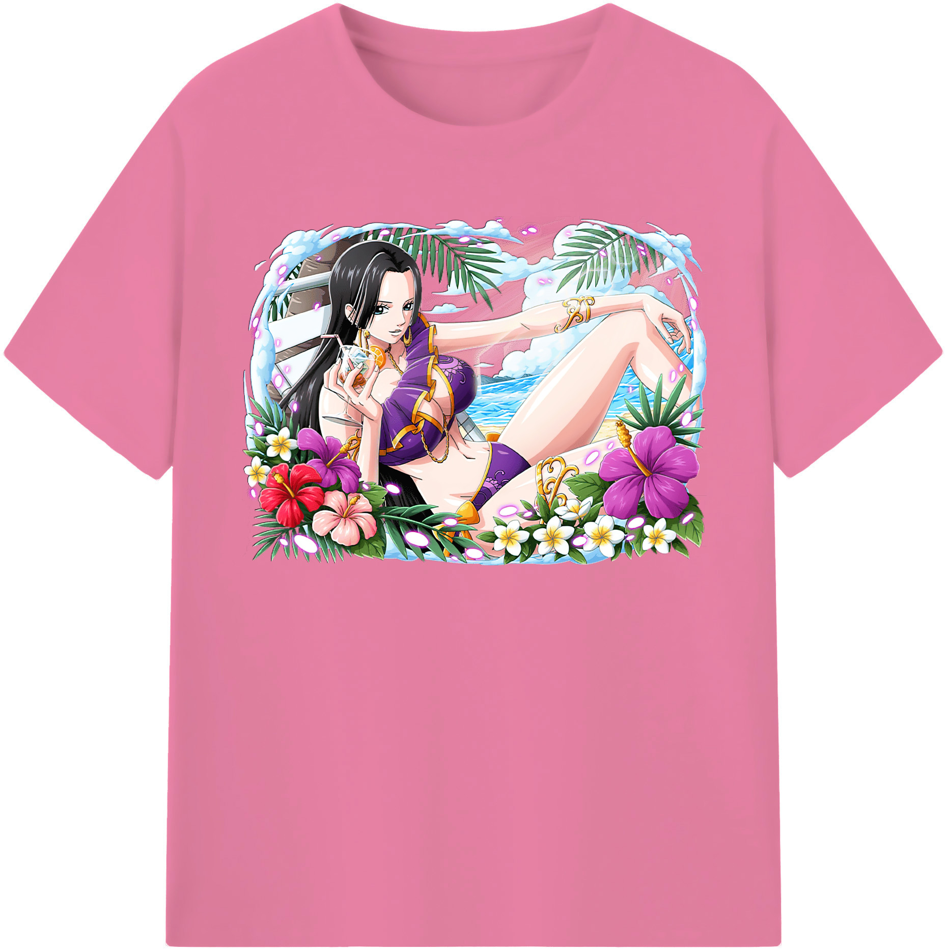 （画像用） ワンピース ボア・ハンコック ONE PIECE Boa·Hancock 綿100％半袖Tシャツ（フロントプリント）